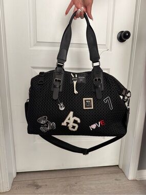 Black Mesh Patch Weekender Bag